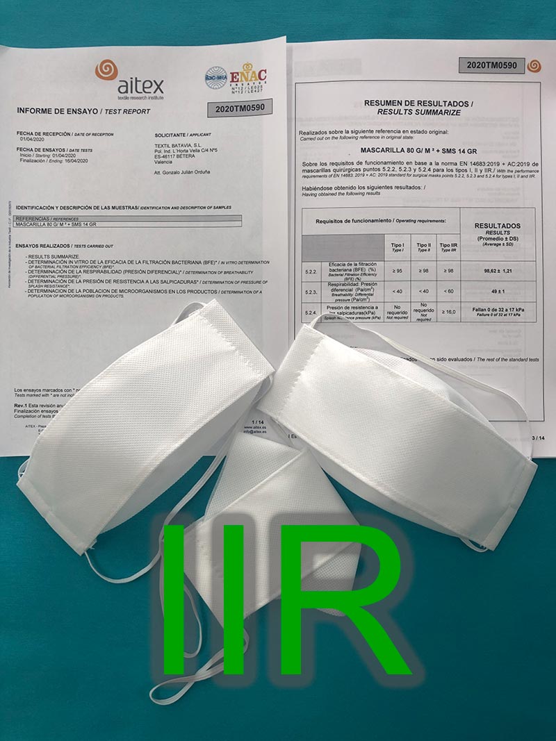 You are currently viewing TEXTIL BATAVIA SL gets certified in AITEX a Class I TYPE IIR SURGICAL MASK